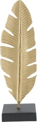 Image de Mauro Ferretti Sculpture décorative Leaf Glam Bougeoir Or Noir 10x10x34 cm