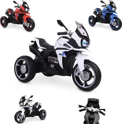 Produktbild von Kinder Elektromotorrad Ontario R1600, Zündschlüssel Musikfunktion, LED-Licht USB weiss