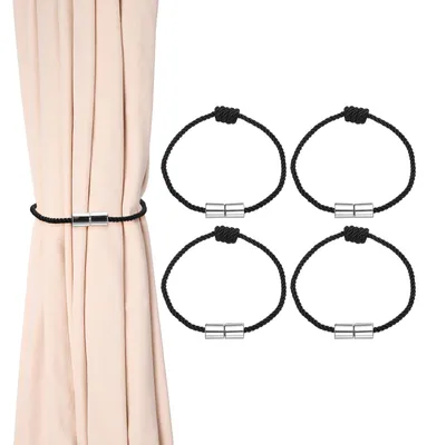 Magnetische Gardinenbänder, 2 Stück, 50 cm, gewebt, Khaki