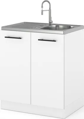 Zdjęcie produktu dla Szafka Kuchenna Modułowa Stojąca Pod Zlew Z Uchwytami 60Cm Spremium Biały