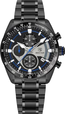 Produktbild von Herren Uhr Uhren BENYAR Quarz-Chronographenwerk, 42MM Zifferblatt, Analoguhr, Edelstahl, Wasserdicht, Geschenk für Männer, Modell BY-5201M