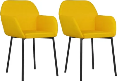 Produktbild von Esszimmerstühle 2 Stk. Gelb Samt