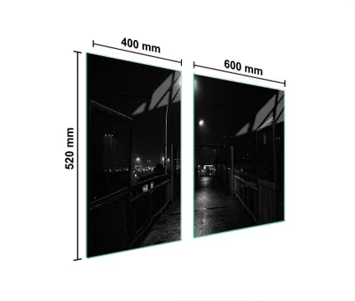 Immagine prodotto di Piastre copriforno 2 pezzi 100x52 Vetroceramica copriforno tagliere vetro nero city