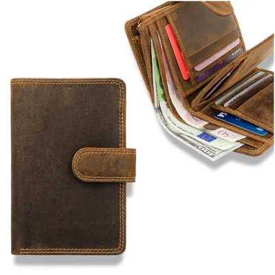 Zdjęcie produktu dla Visconti portfel damski skóra naturalna nubuk brązowy RFID 13,8x9x3,5 cm