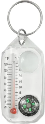 Produktbild von Taschen-Überlebenskompass, Kompass und Thermometer als Schlüsselanhänger | Mini-Taschenkompass als Schlüsselanhänger | Überlebensthermometer-Kompass als Schlüsselanhänger, 3-in-1-Führungskompass-Thermometer