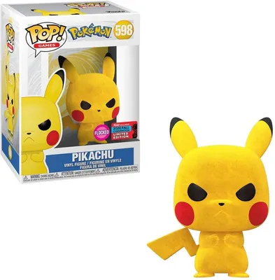 Produktbild von Funko Pop! Games: Pokemon - Grumpy Pikachu #598 Flocked 2020 Fall Convention Exclusive