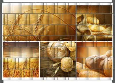Produktbild von Wallario Zaunsichtschutz mit Motiv Getreide und Brotsorten aus Weizen für Ein- und Doppelstabmatten Zäune in der Größe 200 x 140 cm