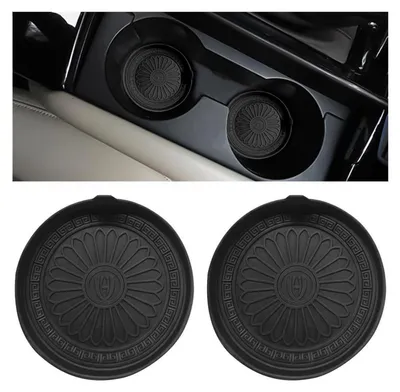 Zdjęcie produktu dla Podstawki do kubków samochodowe, 2 sztuki, silikon, czarne, średnica 7 cm