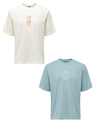 Produktbild von ONLY & SONS T-Shirt 2er-Set Rundhals Kurzarm Größe: XS