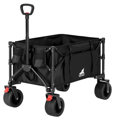 Produktbild von Gartenwagen - Faltbarer Bollerwagen - 150 l - Stahlrahmen - Seitentasche - Getränkehalter - Tragkraft 100–150 kg