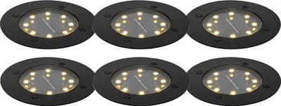 Produktbild von 6er Set Bodenstrahler Schwarz inkl LED IP65 Solar Terry