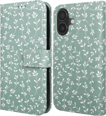 Zdjęcie produktu dla imoshion Design Bookcase voor de Apple iPhone 17 - Smoke Green Flowers