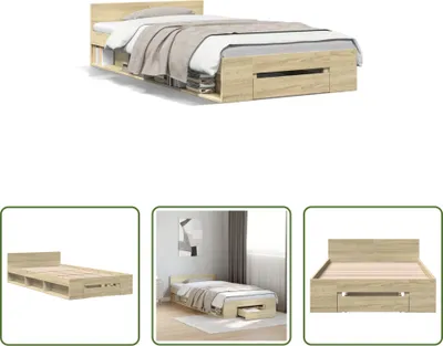 Immagine prodotto di The Living Store Struttura letto con cassetto rovere Sonoma 100x200 cm Materiale legno