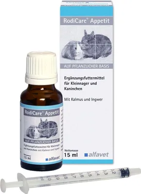 Produktbild von Alfavet RodiCare Appetit 15 ml | Kalmus & Ingwer für Nager