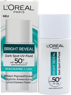 Produktbild von L'ORÉAL PARIS Bright Reveal Dark Spot UV-Fluid Niacinamid+LHA LSF 50+ 50ml