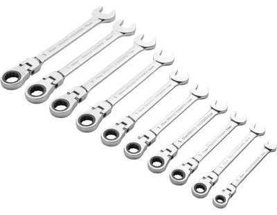 Image de Jeu de 10 clés à cliquet articulées professionnelles, 8-19 mm