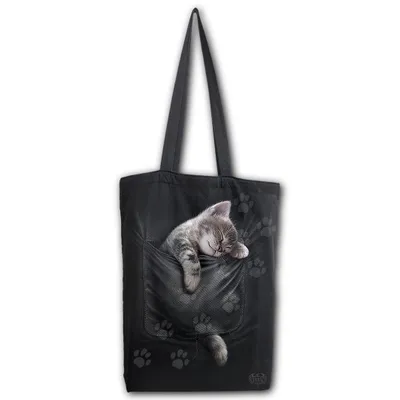 Produktbild von Spiral Stofftasche Uni Pocket Kitten schwarz Standard