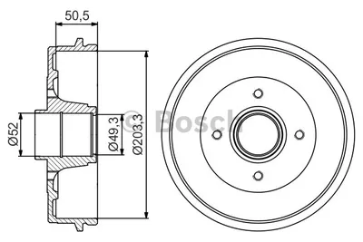 Produktbild von 2x BOSCH Bremstrommel 0 986 477 214 hinten für RENAULT TWINGO II (CN0_)