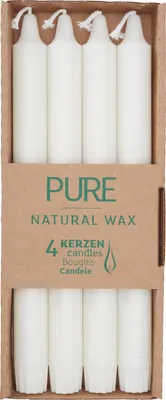 Produktbild von PURE Natural Wax Stabkerze - natural 4Stk.