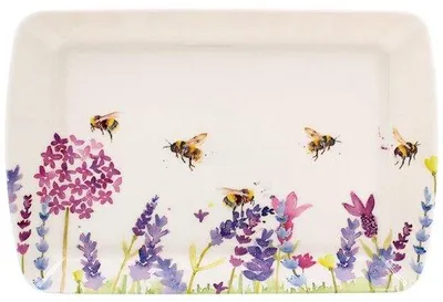 Produktbild von Ibenzoa® Serviertablett im klassischen britischen Design – stilvolles Tablett mit Griffen für Frühstück, Vorspeisen, Desserts & Deko, 23,5 x 15 x 2,7 cm