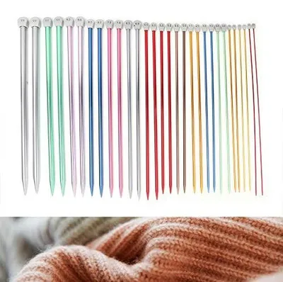 Produktbild von Set mit austauschbaren Stricknadeln, 15 Paar Metallstricknadeln 3,0-10,0 mm, Rundstricknadelset mit Seilen und Zubehör für Pullover, Mützen, Socken, Schals, Bastelbedarf für Anfänger
