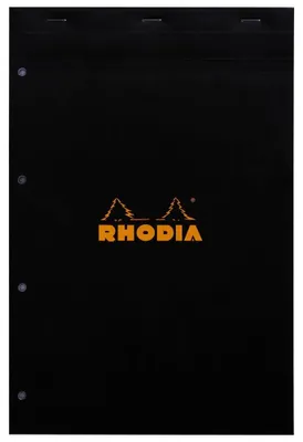 Image de RHODIA Bloc-notes No. 20 DIN A4+ quadrillé noir 80 feuilles
