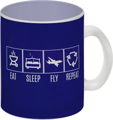 Produktbild von Eat, sleep, FLY, repeat Glas Tasse Auf der Suche nach einem ausgefallen