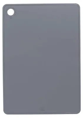Image de Planche à découper souple sans BPA avec couteau et rainure à jus, résistante aux rayures, lavable au lave-vaisselle, poignée antidérapante (grise)