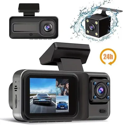 Obrázok produktu pre Zadná kamera 3-kanálová palubná kamera do auta Videorekordér s rozlíšením 1080p Zadná kamera do auta (bez SD karty)