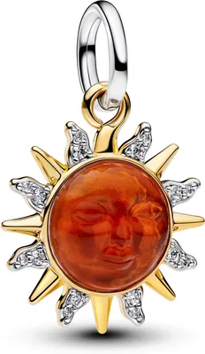 Zdjęcie produktu dla Pandora, zawieszka typu "charm" "Wirbelnde Sonne", srebro, pozłacana 14-karatowym złotem, numer katalogowy: 764703C01