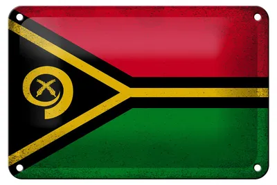 Produktbild von Blechschild Flagge Vanuatu 18x12cm Flag of Vanuatu Vintage Dekoration