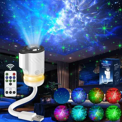 Galaxie-Projektor & Nachtlicht, 2-in-1, dimmbar, 360° drehbar, USB