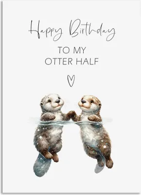 Produktbild von Postkarte Happy Birthday OTTER HALF Geburtstagskarte