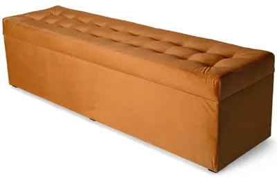 Produktbild von MG Design Polsterhocker Orange 45x160 cm - Stauraum 190L, bis 300 kg, sofort einsatzbereit, pflegeleicht, für Wohnzimmer & Flur
