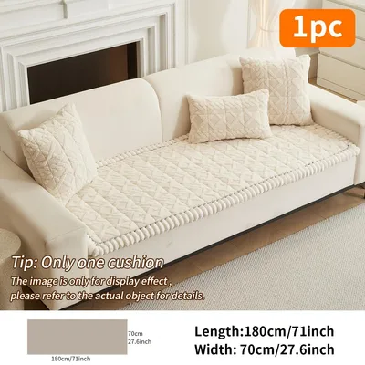 Produktbild von 1Stück weiches Sofabezug,verdickte Polyester-Sofa,für Wärme im Herbst und Winter,Heimdekoration geeignet für 3-Sitzer-Sofas,Größe:70X180CM,cremeweiß