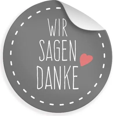 Produktbild von 24x Sticker Wir sagen Danke (Motiv 26) 4cm Geschenk Aufkleber runde Spruch Etiketten
