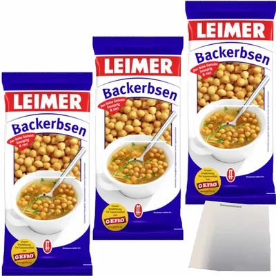 Produktbild von Leimer Backerbsen 3er Pack (3x200g Packung) + usy Block