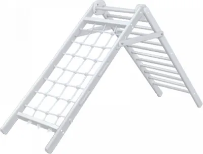 Immagine prodotto di Telaio di arrampicata indoor mini | parete di arrampicata per bambini | parco giochi in legno | barre di parete e rete di arrampicata