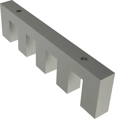 Produktbild von Interdeco Deckenträger mit Abstand 1 cm / Deckenhalterung für Gardinenstangen 14 x 35 mm, 4-läufig Edelstahl-Optik, Typ Smartline
