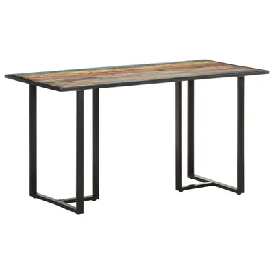 Immagine prodotto di Tavolo da pranzo "Patersberg" in acciaio, legno massiccio anticato, nero. Dimensioni (L/A) 140x70x76 cm