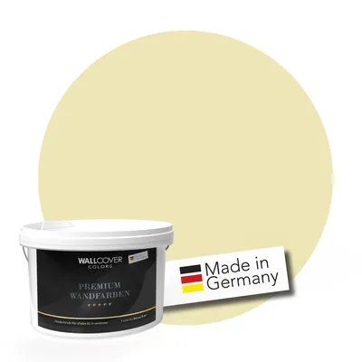 Produktbild von WALLCOVER PREMIUM Wandfarbe Erfrischendes Zitrusgelb Hochdeckend Matt 2,5L für 2