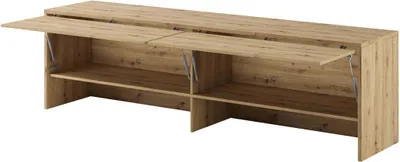 Productafbeelding van Furniture24 Inbouwbed Concept Lenart BC9, kast voor bed met opklapmechanisme, 2 deuren, uitvoering: Artisan eikenhout