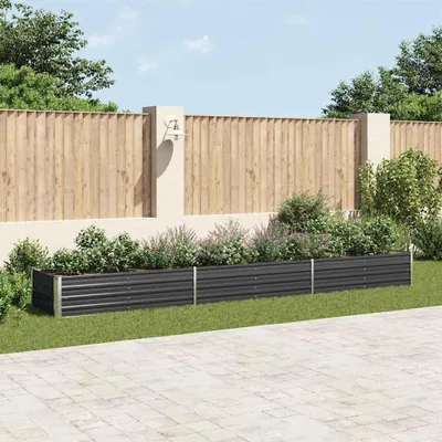 Image de vidaXL Parterre de jardin surélevé Acier galvanisé 480x80x45 cm Anthracite