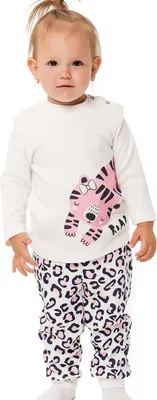 Produktbild von Mädchenpyjamas lange Ärmel, lange Hose Tygřík  - Milchfarben - 74