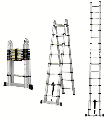 Immagine prodotto di Scala telescopica - Scala pieghevole - Scala estensibile - 5 metri - Alluminio - Portata massima: 150 kg