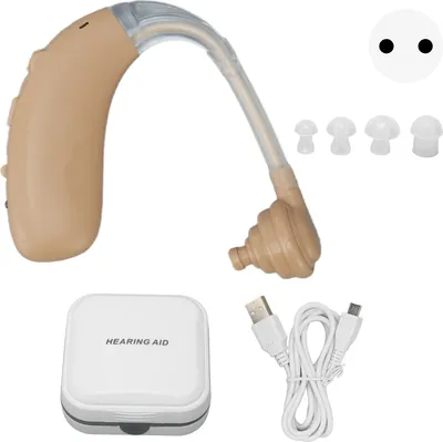 Produktbild von Hörgeräte für Senioren, kabelloser Bluetooth-Hörverstärker mit Geräuschunterdrückung, wiederaufladbar, digital, für Erwachsene, 100-240 V, EU-Stecker