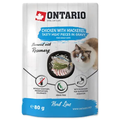 Obrázok produktu pre Kapsička Ontario kuracie a makrela v omáčke 80g
