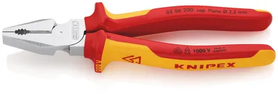 Produktbild von Kraft-Kombizange, verchromt, VDE-isoliert