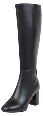 Produktbild von Damen Knielange Reiterstiefel mit Blockabsatz Schwarz