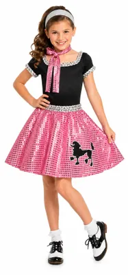 Produktbild von 50er Jahre Kostüm "Sweety Lou" für Mädchen | Rosa Größe: 116